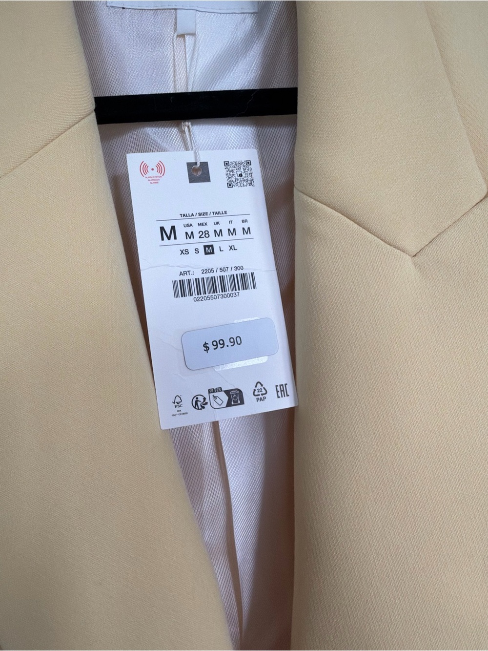 Zara Pastel Yellow Double-Breasted Blazer - Picture 5 of 5